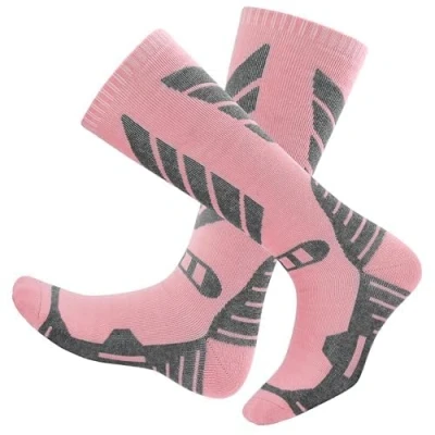 Image of wanchel Merino Wool Ski Socks 2 Pairs Knee High Skiing Socks, Winter Warm Snowboard Thermal