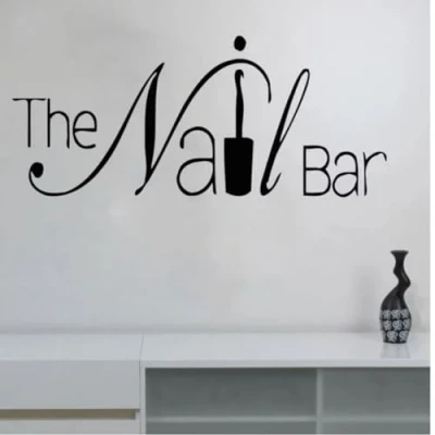 Image of The Nail Bar Wall Decal Window Sticker Beauty Salon Woman Nails Art Manicure Design Vinyl Stickers Modern 30X69CM