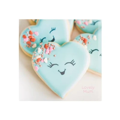 Image of UK Greetings Mother&#039;s Day Card for Mum Cute Heart Biscuits Design