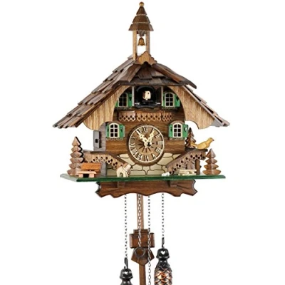 Image of &#039;Uhren Park Eble&#039;; Black Forest cuckoo clock made of wood; battery operated quartz movement; chime