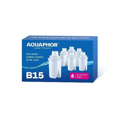 Image of AQUAPHOR B15 Universal Replacement Water Filter cartridges, fits All Brita Classic and Wilkos Jugs, 6 Pack, 170l per