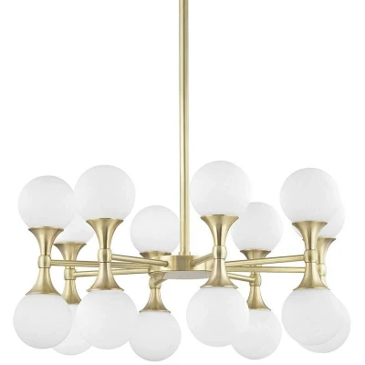 Image of Astoria 16 Light Chandelier Brass, Glass, 3000K