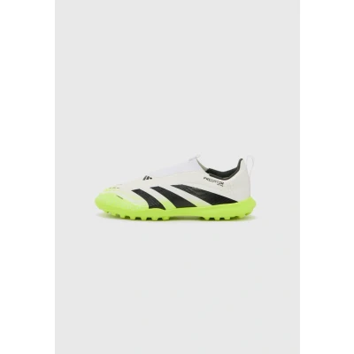 Image of adidas Predator League Laceless Turf Football Boots Kids, Cloud White/Core Black/Lucid Lemon, 2.5 UK Child