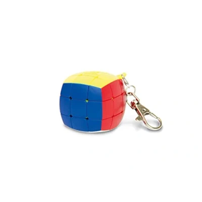 Image of Meffert&#039;s Mini Feliks Pillow Puzzle Cube on Keychain, Colourful 3D Ball, Stress Relief Fidget Toy Keyring
