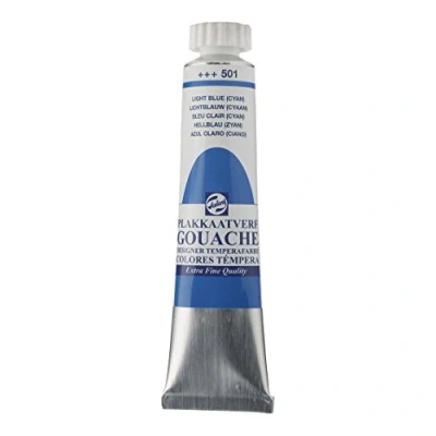 Image of Talens Light blue cyan GOUACHE PAINT 20ml