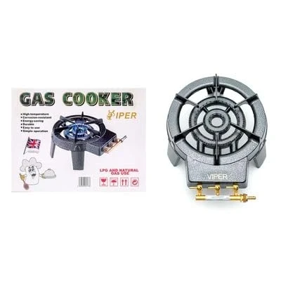 Image of VIPER Heavy Duty Cast Iron Gas Boiling Ring Catering Lpg Burner Outdoor Triple Pipe Kitchen