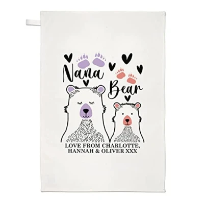 Image of Personalised Nana Bear Tea Towel Dish Cloth