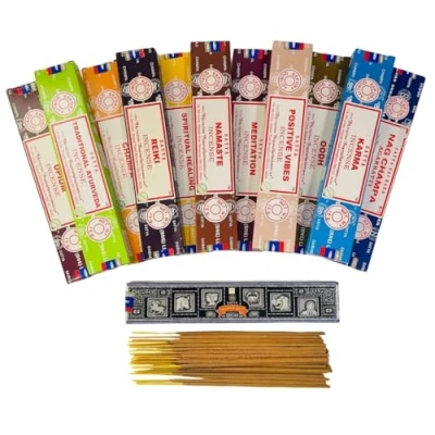 Image of Satya Incense Sticks Nag Champa, Superhit, Namaste, Reiki, Meditation, Opium, Positive Vibes, Karma, Traditional Ayurveda, Spiritual Healing, Oodh15grams x 12 Packs