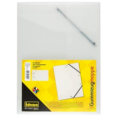 Image of IDENA 213372 Elasticated Folder for DIN A4 Polypropylene Transparent