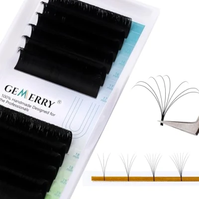 Image of Easy Fan Russian Lashes Extensions 15 20mm mix 0.07mm Volume Lash Tray d curl Fanning 3D 4D 5D 6D 8D 10D Long Individual Blooming by GEMERRY (0.07 20mm)
