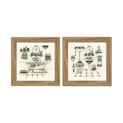 Image of Riolis Bathroom Cross Stitch Kit, Cotton, Multi Colour, 15 x cm