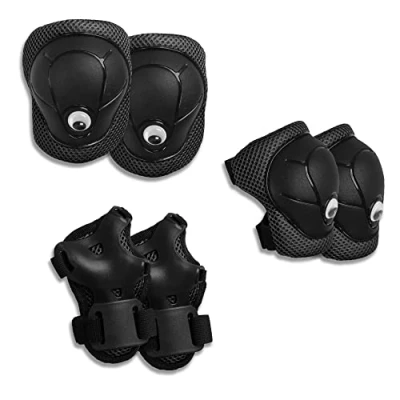 Image of Crazy Safety Black Protectors for Children Protector Set skateboards, scooters, skating, inline skates Knee pads Wrist guards Elbow Protective equipment