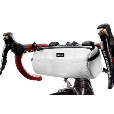 Image of Lumiere &amp; Co. White Bike Handlebar Bag, Bicycle Front Mountain Storage, Frame Accessories, Pouch for