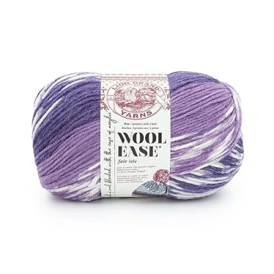 Image of Lion Brand Yarn Wool Ease Fair Isle Yarn, Thistle/Orchid