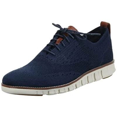 Image of Cole Haan ZEROGRAND STITCHLITE OXFORD, Men’s Oxfords, Blue (Marine Blu/Ivory Marine Blu/Ivory), 7 (41 EU)