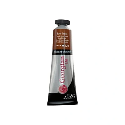 Image of Daler Rowney Georgian Oil Paint, Aluminium Tube, 1.28oz 38 ml, Burnt Sienna