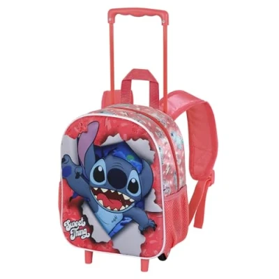 Image of Disney Stitch Small 3D Backpack with Wheels, 26 x 34 cm, Capacity 12.5 L