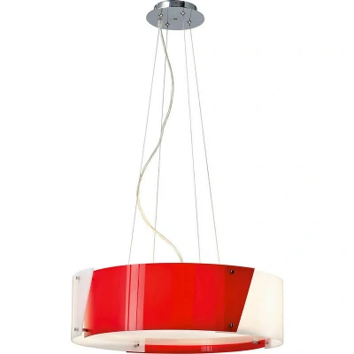 Image of Dakota Pendant Small 4 Light E27 Polished Chrome/Red &amp; White Acrylic