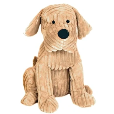 Image of Take Me Home Cute Dog Door Stop Chunky Cord Ribbed 28cm (Tan)