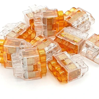 Image of 10pcs 3 Way Push in Terminals Wire Connectors HelaCon Plus Mini