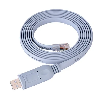 Image of PUSOKEI USB2.0 Male to RJ45 Flat Cable,CAT5 Serial Console Cable,Suitable for CISCO routers,for Huawei,for JUNIPER,for 3COM, Ruijie routers/switches/AP wireless router