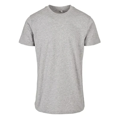 Image of Build Your Brand Men&#039;s Basic Round Neck T Shirt, Heather Grey, XXL