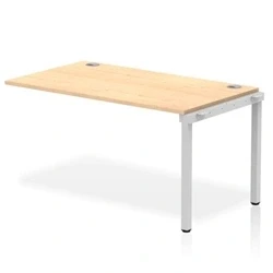 Image of Impulse Bench Single Row Ext Kit 1400 Silver Frame Desk Maple