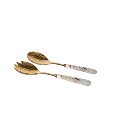 Image of Sara Miller Chelsea Collection Salad Servers Gold