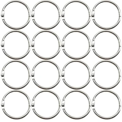 Image of Ruidee 20 Pcs Loose Leaf Binder Rings Silver Book Key Keychain Premium Metal for Notebook Scrapbook Album Craft DIY (25mm)