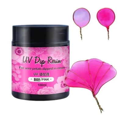 Image of WZTHLF Silicone Moulds, UV DIP Resin Glue for Wire Flower Petals Transparent Liquid Ultraviolets Curing Crystal Jewelry Making Beginner(PK)