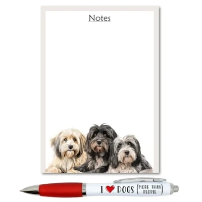 Image of Tibetan Terrier Dog To Do List and Pen Gift Set I Love Dogs (More Than People)