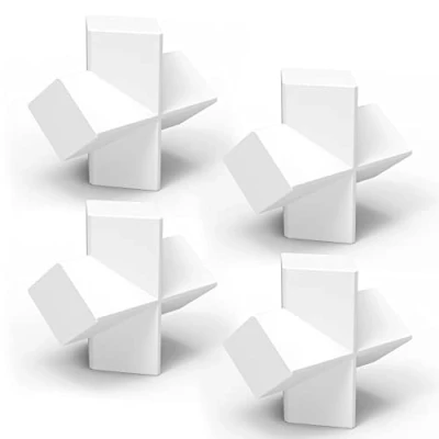 Image of stonylab 4 Pack Cross Shape Magnetic Stirrer Stir Bar, 20 x 8 mm PTFE Coated Stirring Bars White Mixer for Stirrers