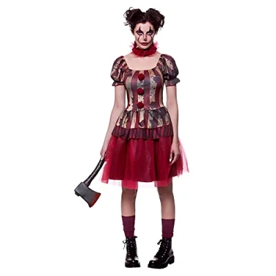 Image of Womens Vintage Circus Clown Fancy Dress Costume Small (UK 10 12)