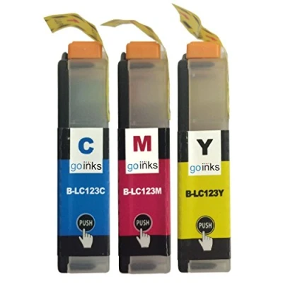 Image of Go Inks 1 Set of 3 C/M/Y Ink Cartridges to replace Brother LC123 Compatible/non OEM for Brothe DCP &amp; MFC Printers (3 Inks)