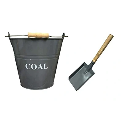 Image of Fireside Coal Bucket &amp; Shovel in French Grey
