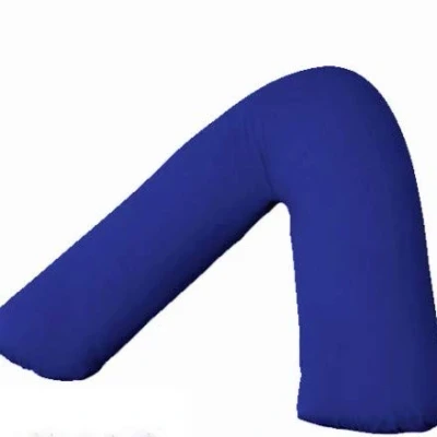Image of Back And Neck Support V Shaped Pillow Case (ROYAL BLUE)