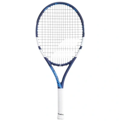 Image of Babolat, Tennis Racket Drive Junior, One Size, Colour: Blue/White, Graphite and Aluminium Composite Frame, Lightweight 230g, Ideal for Young Players 9 11 Years