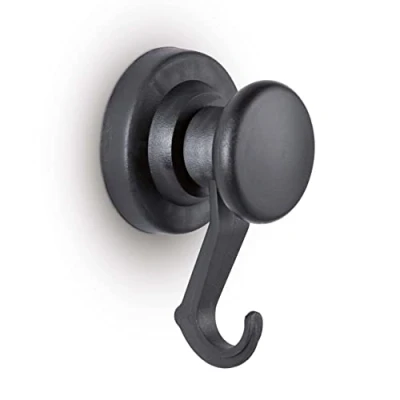 Image of Maul Magnet With Carousel Hook, Black, Pack Of 3, 53mm, Holds 10 Kg