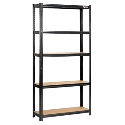 Image of Rhino Racking 3 Bays 5 Tier Heavy Duty Industrial Storage Shelves Black 180x90x30cm