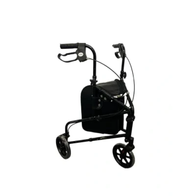 Image of Force Ultra Lightweight 3 Wheel Rollator Aluminium Tri Walker with Bag Black