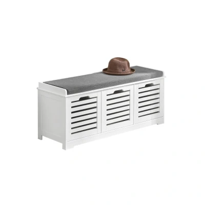 Image of Shoe Storage Bench With Drawers &amp; Cushion,FSR23 W Sobuy