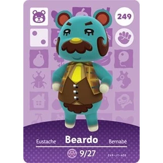 Image of Beardo Nintendo Animal Crossing Happy Home Designer Amiibo Card 249 by
