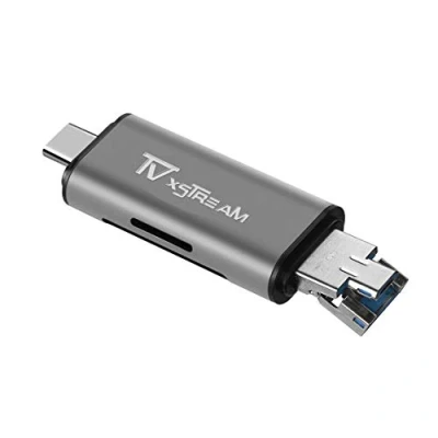 Image of SD Card Reader, 3 in 1 USB 2.0 / C/Micro Reader SD, Micro SDXC, SDHC, SDXC Memory for MacBook PC Tablets Smartphones with OTG Function, Silver