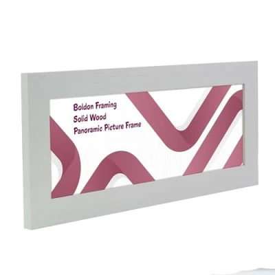 Image of Boldon Pale Grey 20x8&quot; Solid Wood Panoramic Sizes Picture Frames Photo Modern Poster Frame