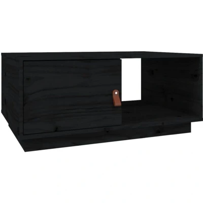 Image of vidaXL Coffee Table Black 80x50x35.5 cm Solid Wood Pine