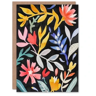 Image of Artery8 Greeting Card Abstract Floral Botanical Henri Matisse Style Blank For Him Or Her Art Birthday