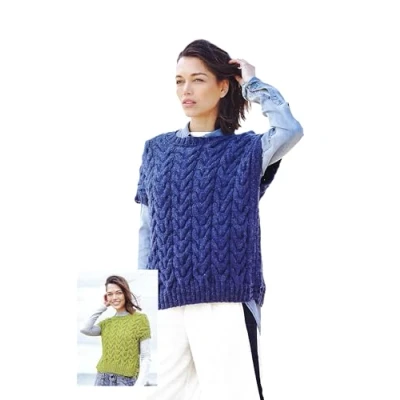 Image of Stylecraft Knitting Pattern 10112 Ladies Cabled Tank Tops (2 Designs) in Aran Yarn