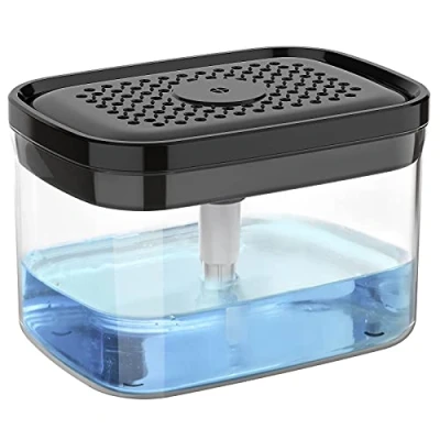 Image of MR.SIGA Dish Soap Dispenser for Kitchen,2 in 1 Premium and Sponge Holder, Dishwashing Pump Kitchen Countertop, Black