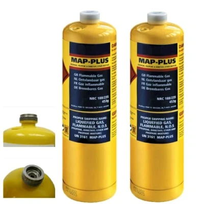 Image of 2x MAPP Map Plus 435g Bottle Disposable Gas Cylinder plumbers torch jet burner