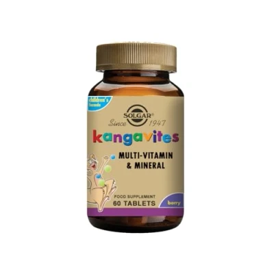 Image of Solgar Kangavites Bouncing Berry Complete Multivitamin and Mineral Formula Chewable Tablets Pack of 60 28 Active Ingredients Supports a Healthy Lifestyle Vegan Gluten Free